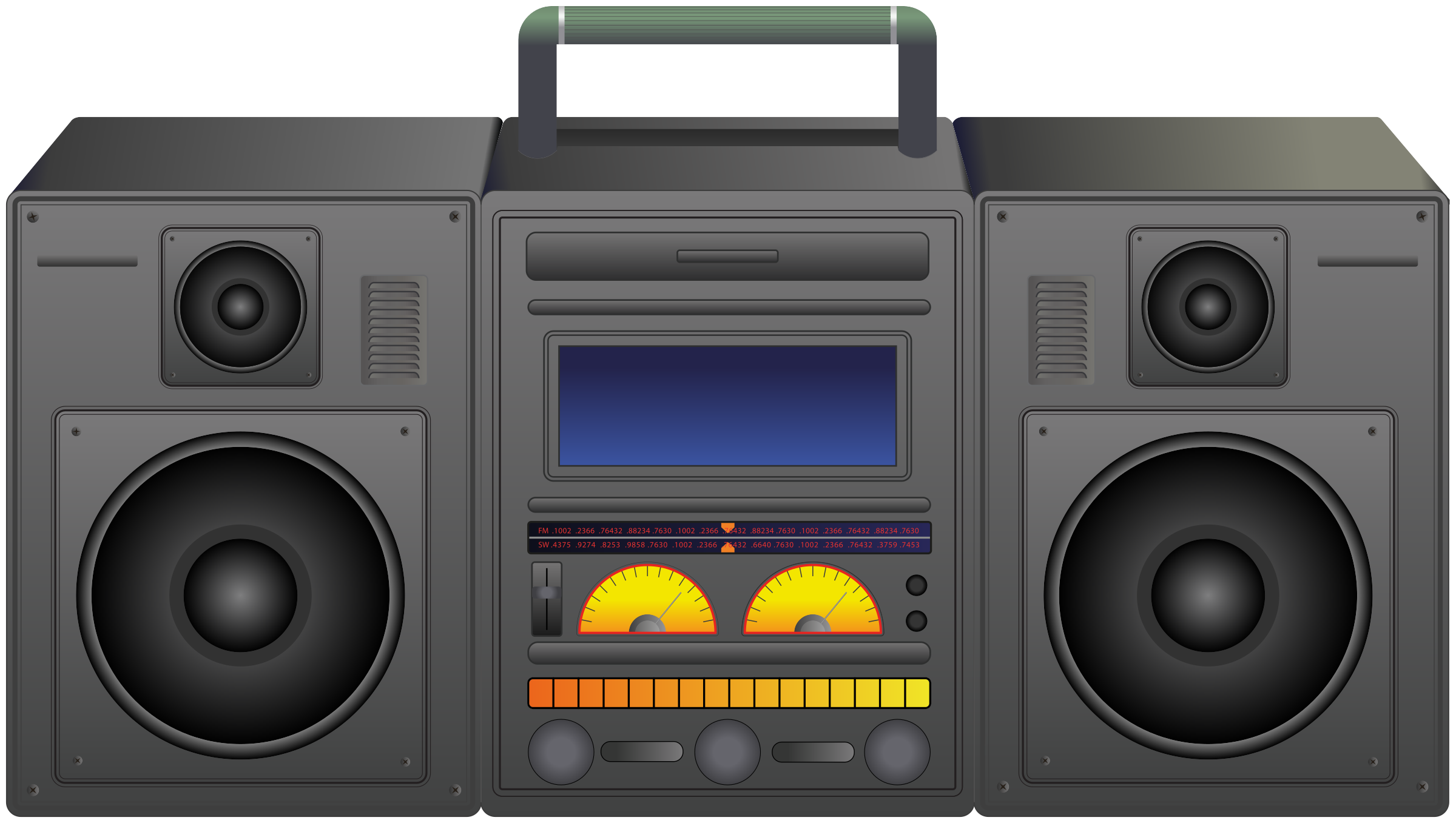 Boombox - portable music player Clip arts