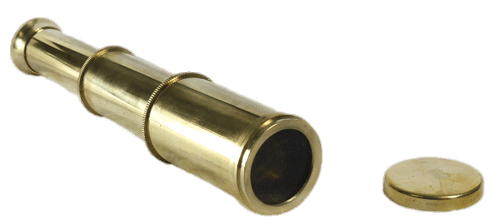 Brass Telescope and Cover PNG icon