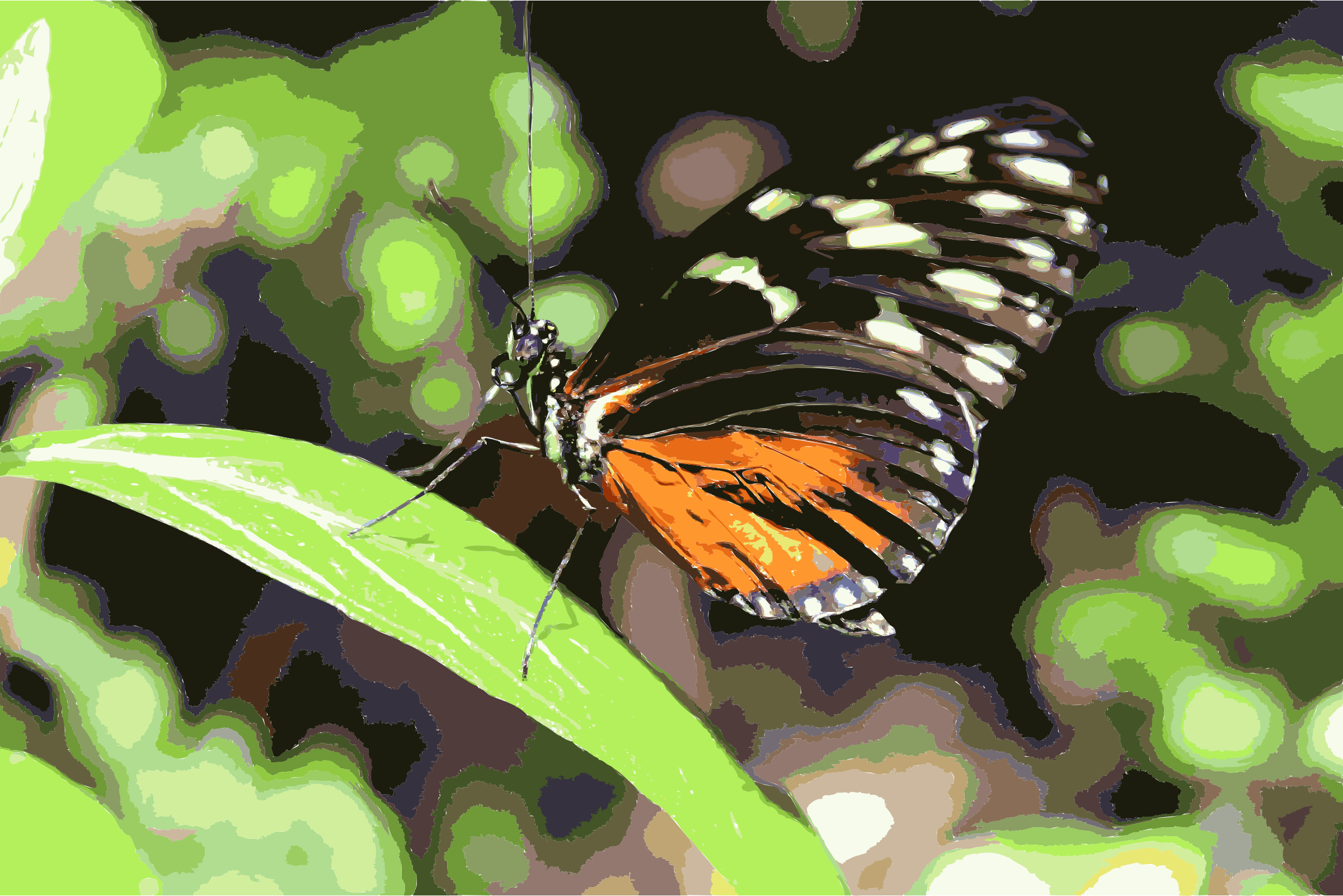 Butterfly On Leaf Clip arts