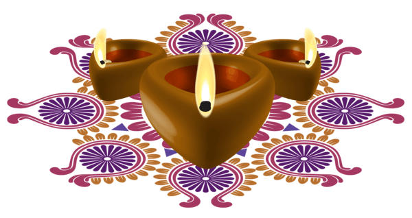 Candle and Flowers Diwali PNG images
