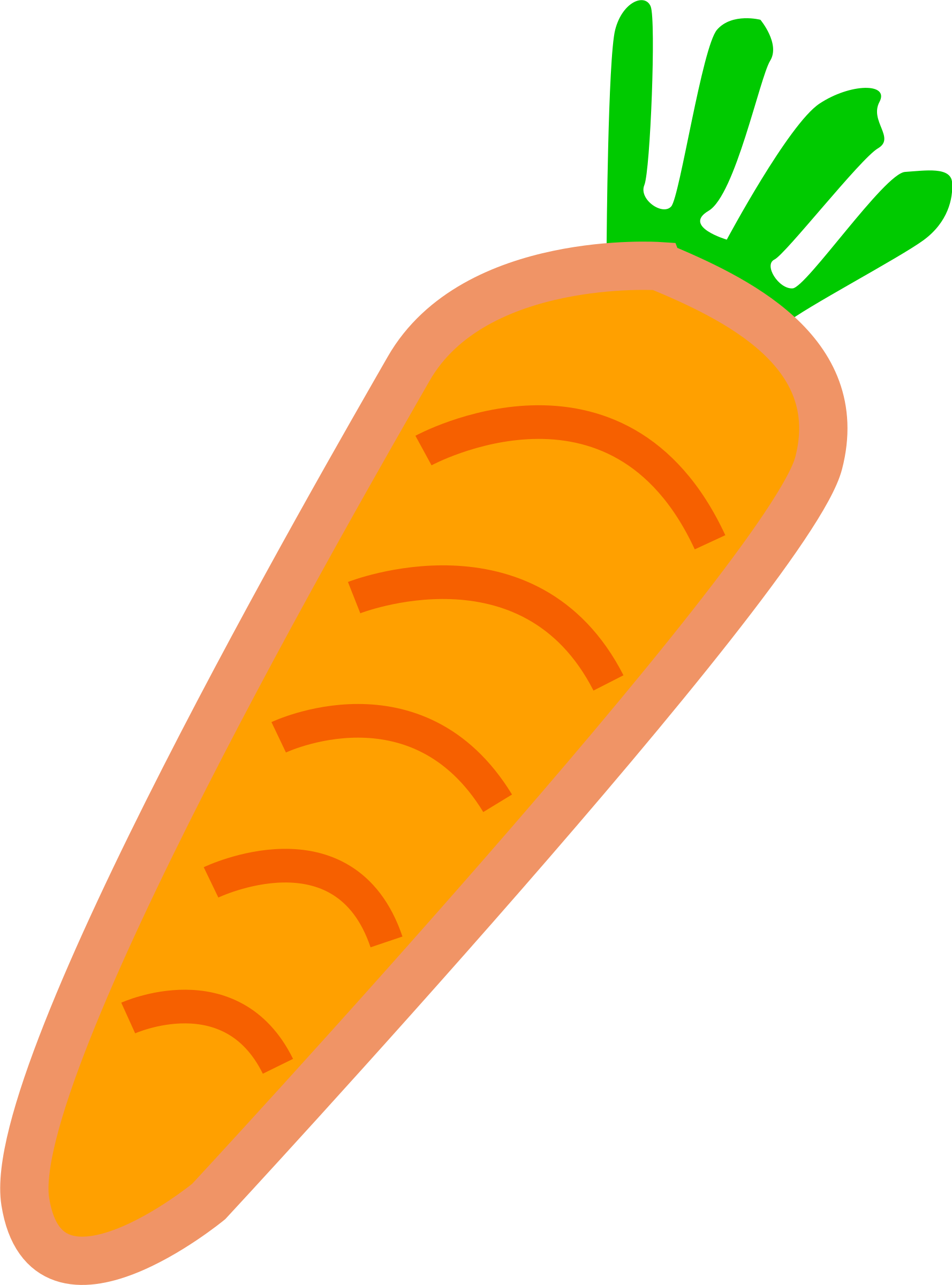 carrot orange with green leafs PNG icon
