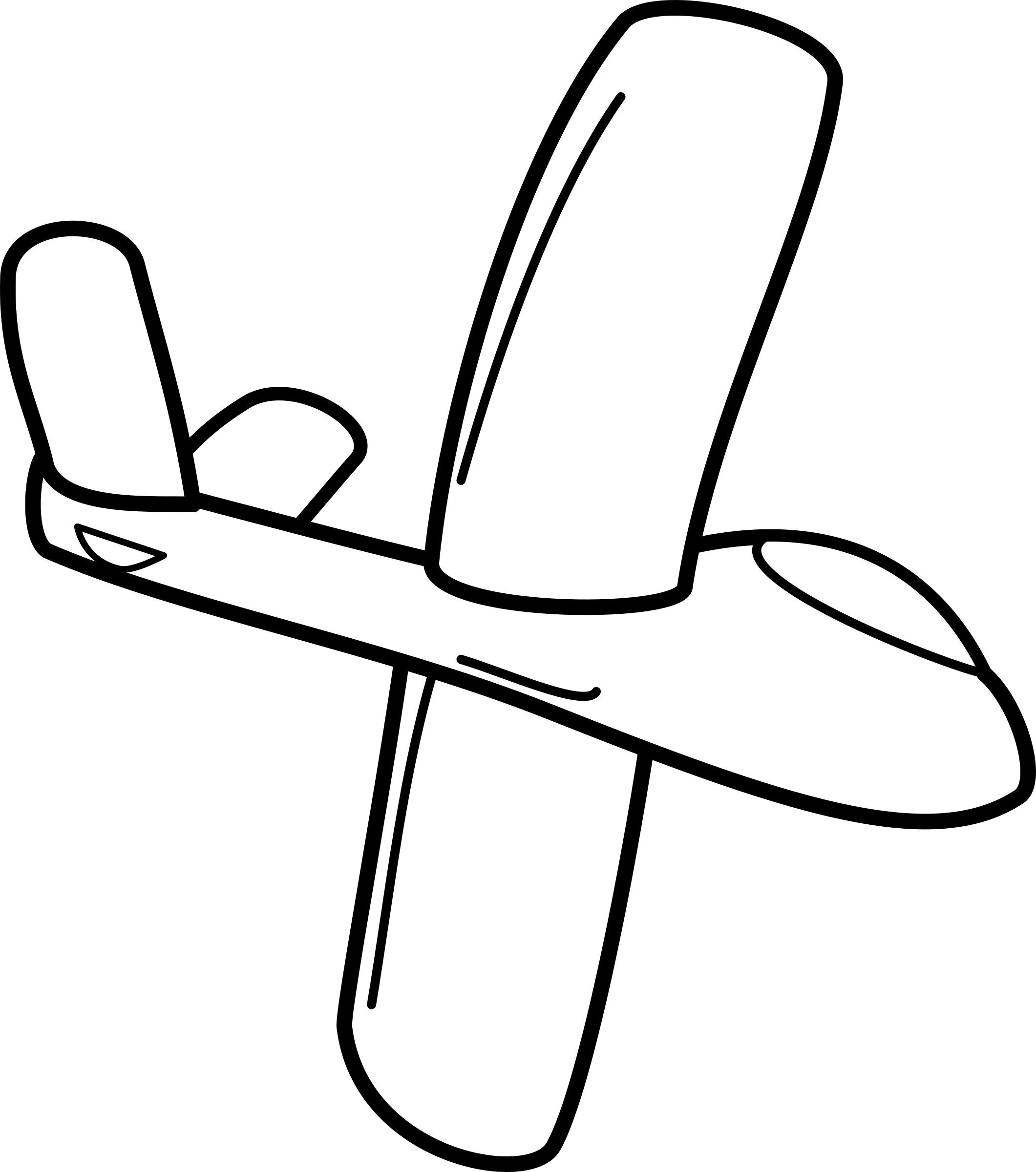 Cartoon glider bottom side SVG Clip arts