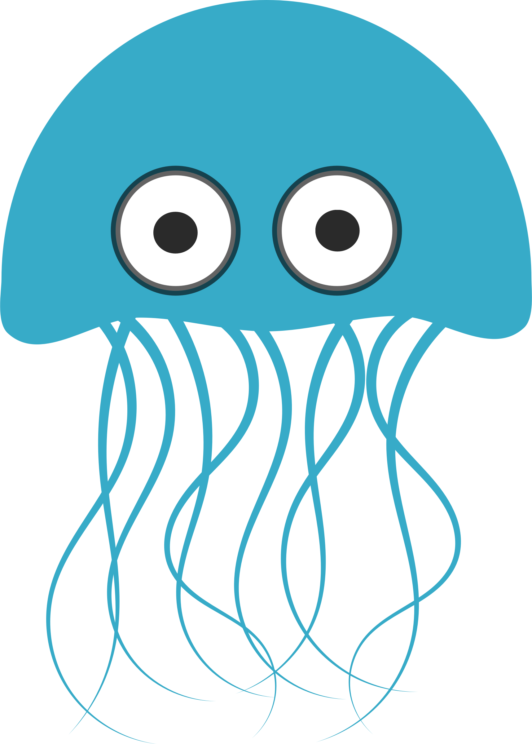 Cartoon jellyfish 2 SVG Clip arts