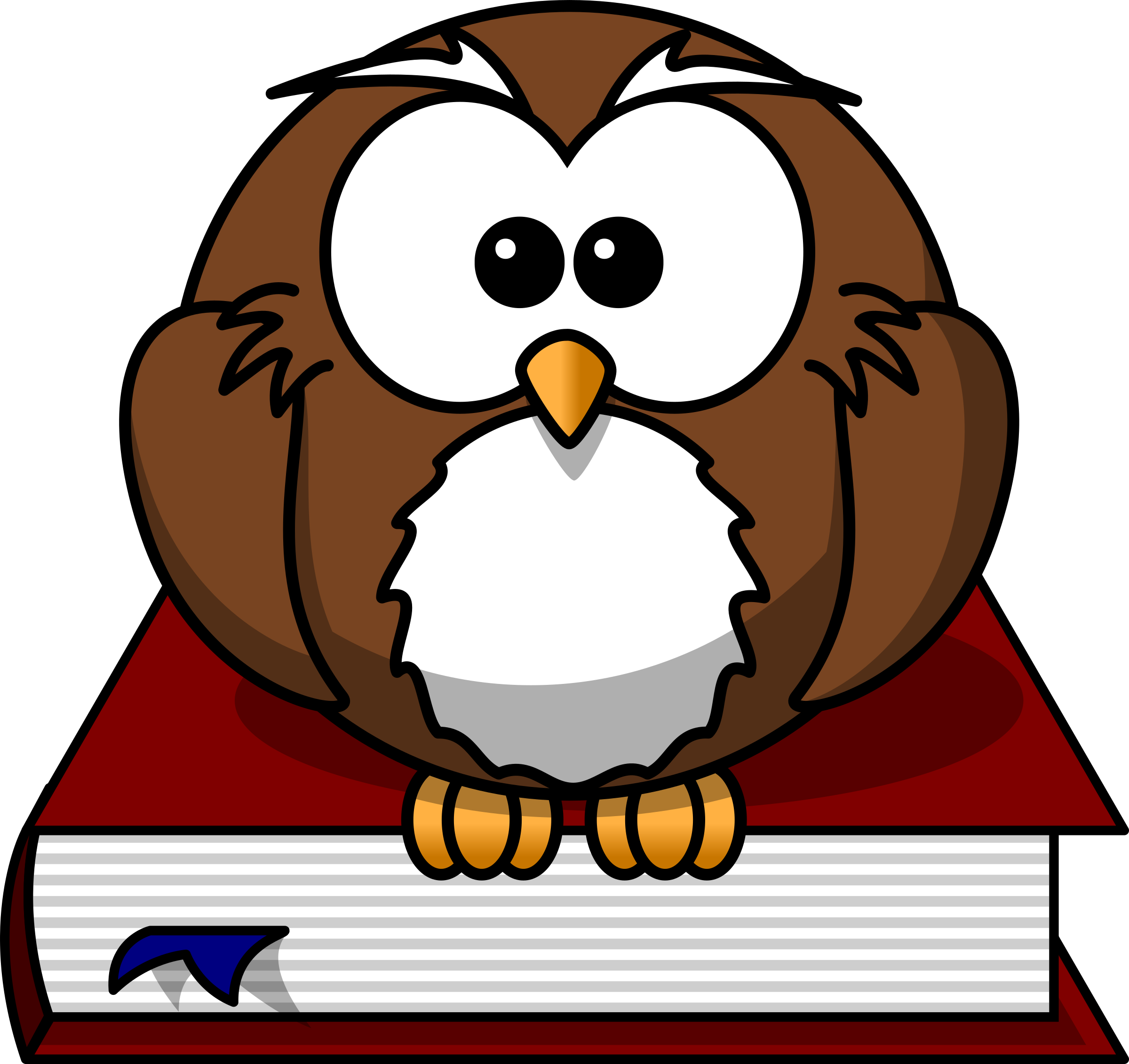 Cartoon owl sitting on a book PNG icon