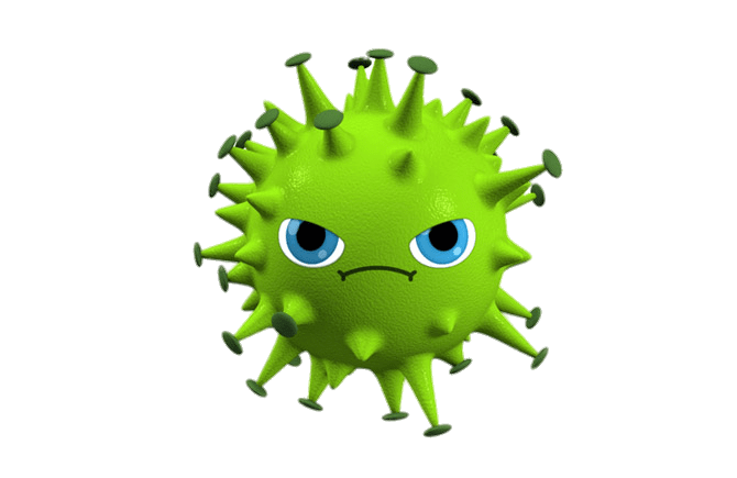 Cartoon Virus With Face Clip arts