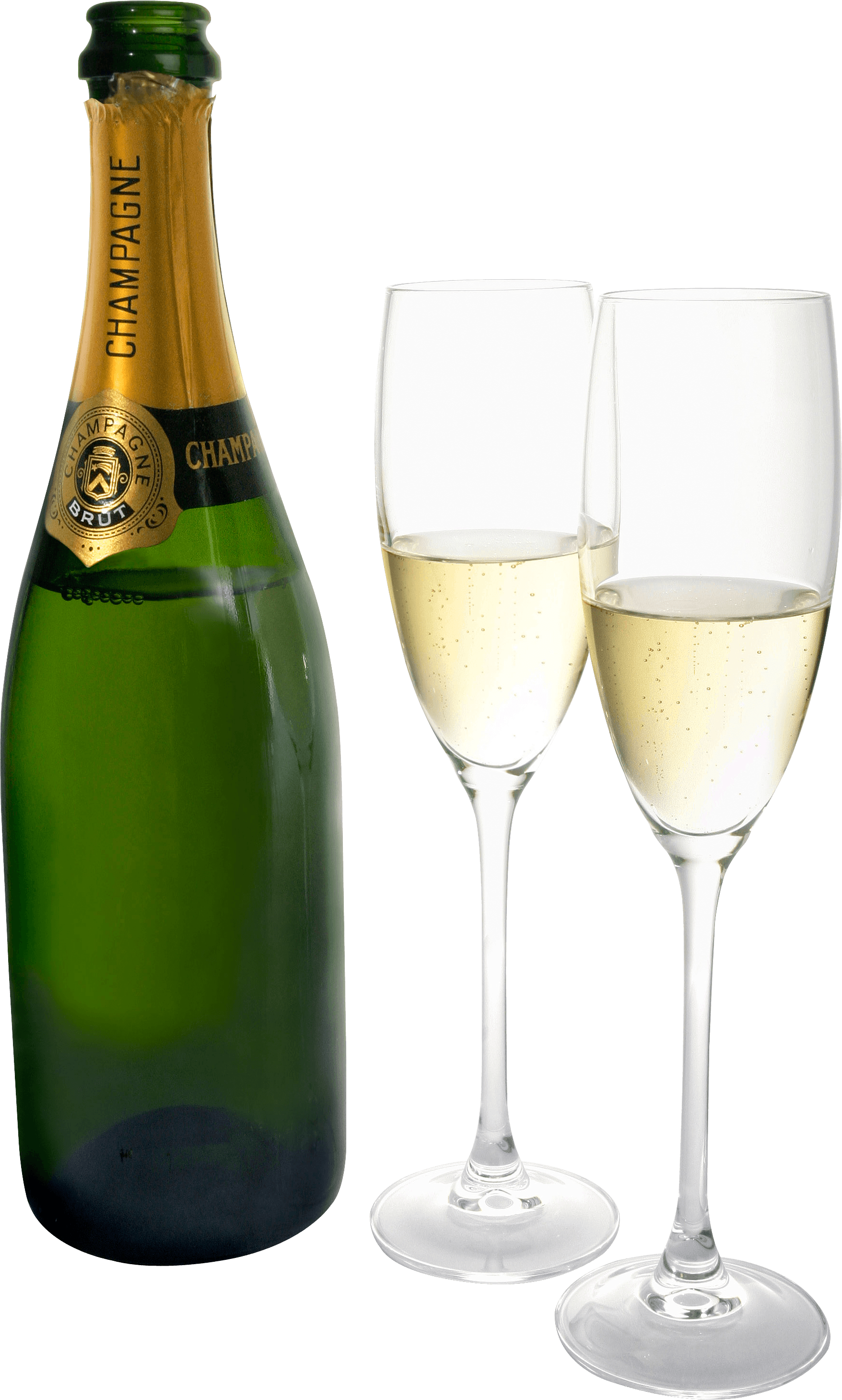 Champagne Two Glasses Bottle PNG images