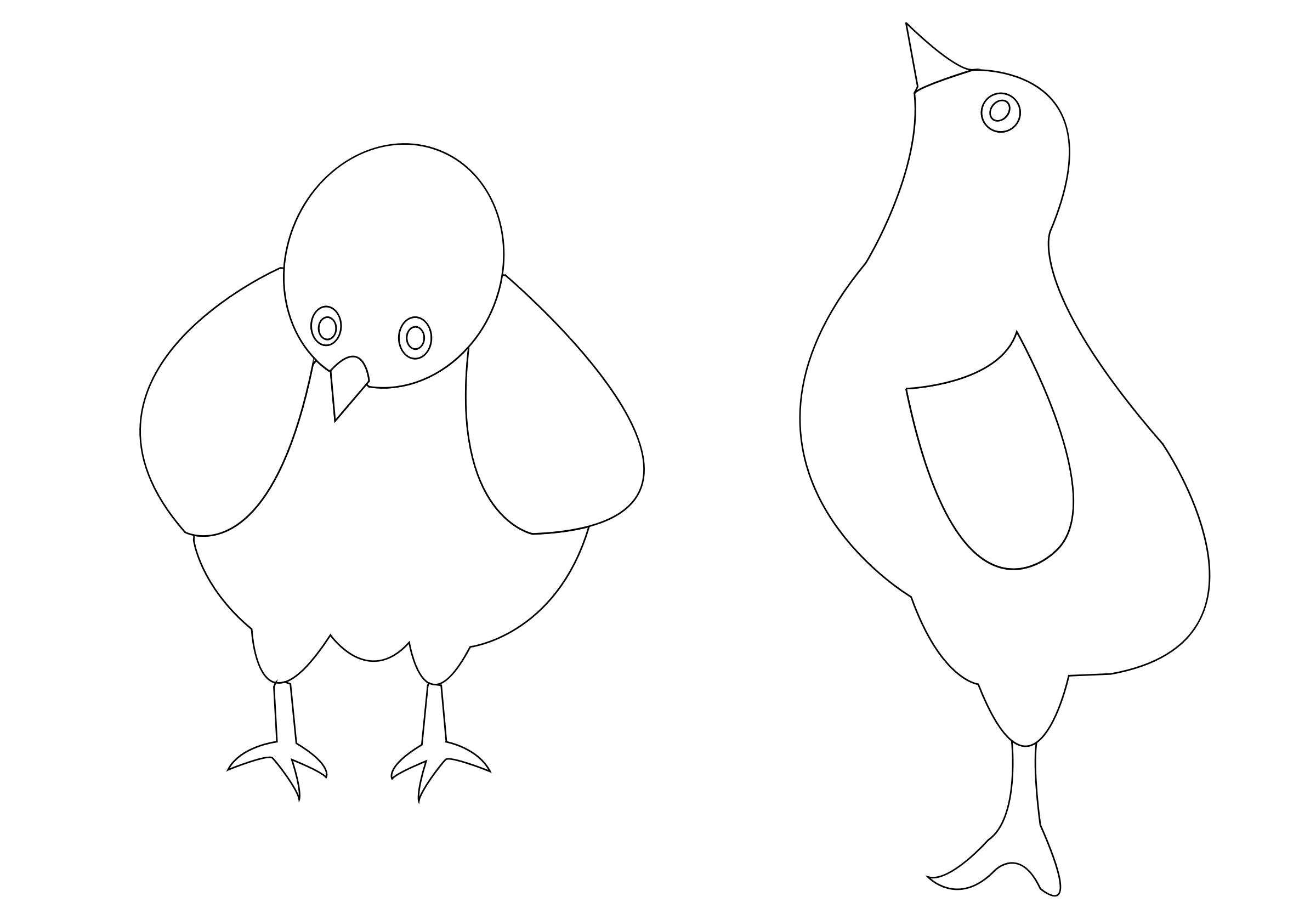 chickens-001-vector-coloring Clip arts