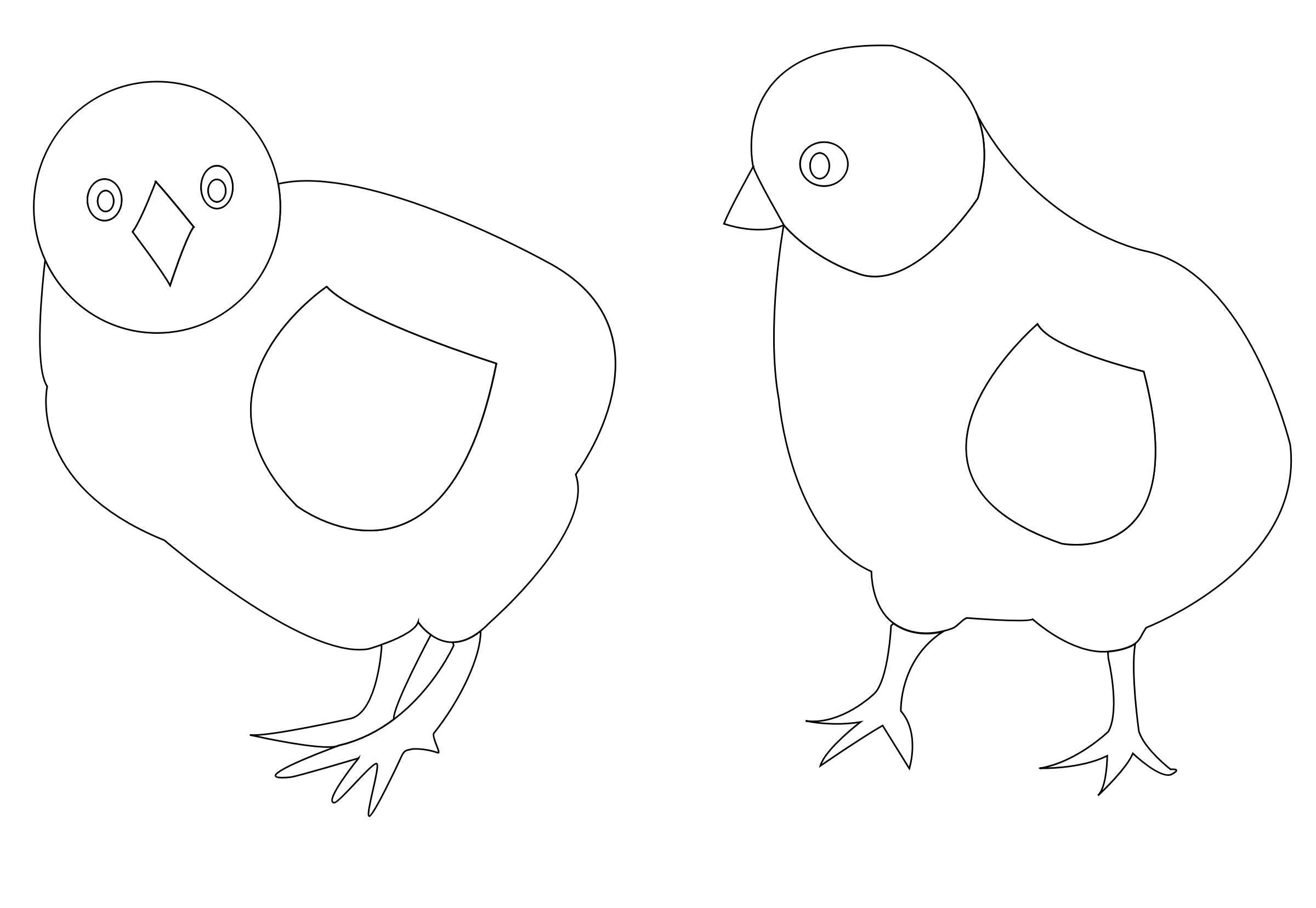 chicks-vector-coloring SVG Clip arts