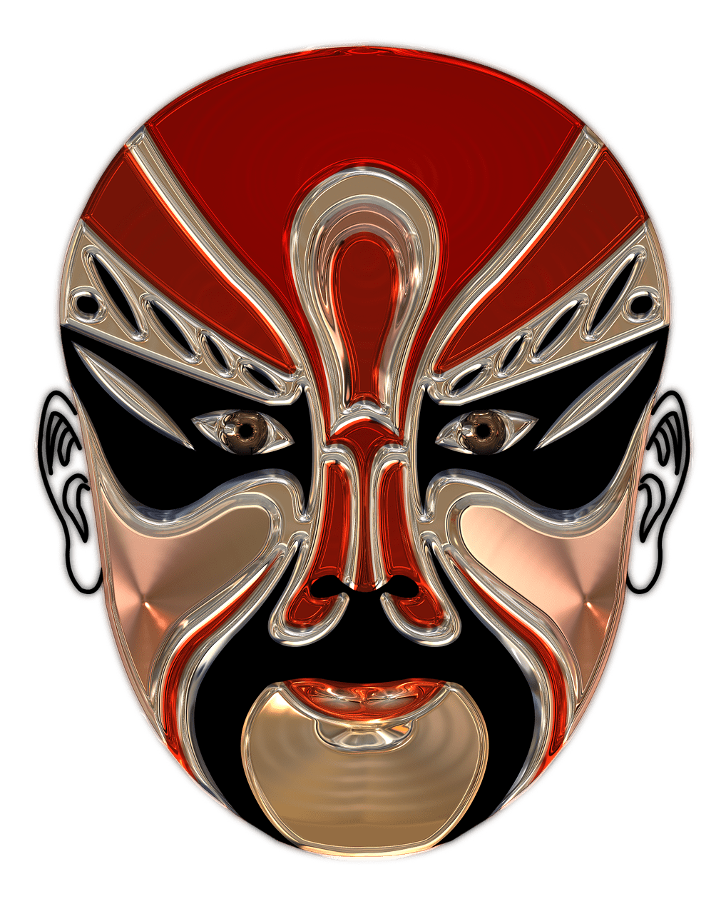 Chinese Opera Red Mask PNG images