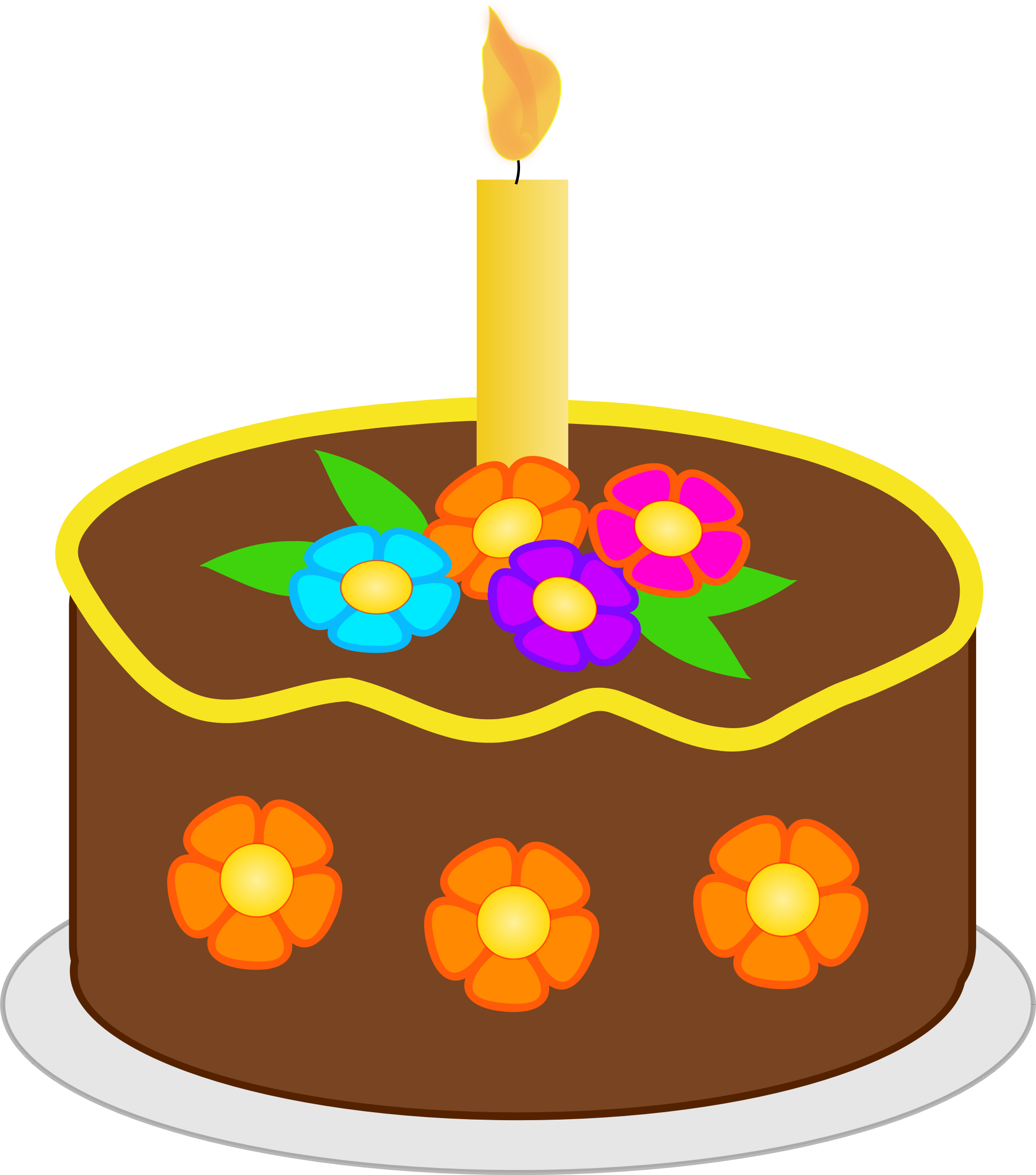 Chocolate Birthday Cake(brown) Clip arts