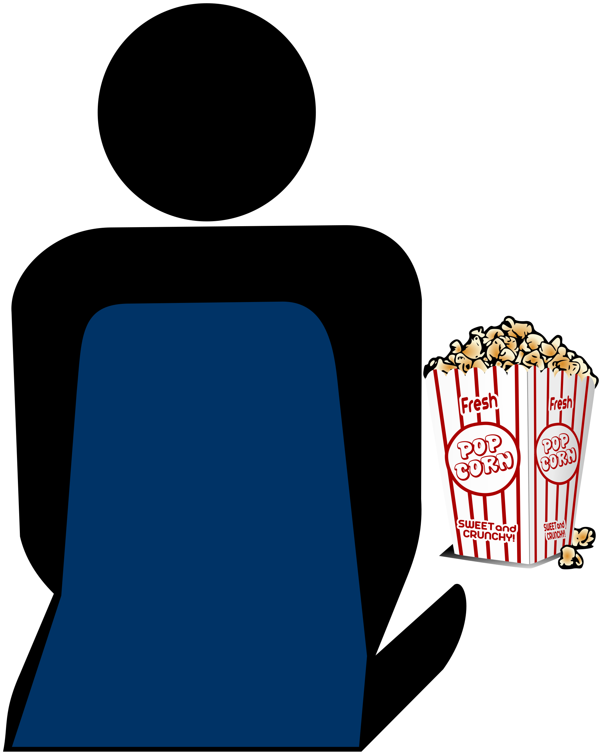 Cinema 2 Person with Popcorn SVG Clip arts