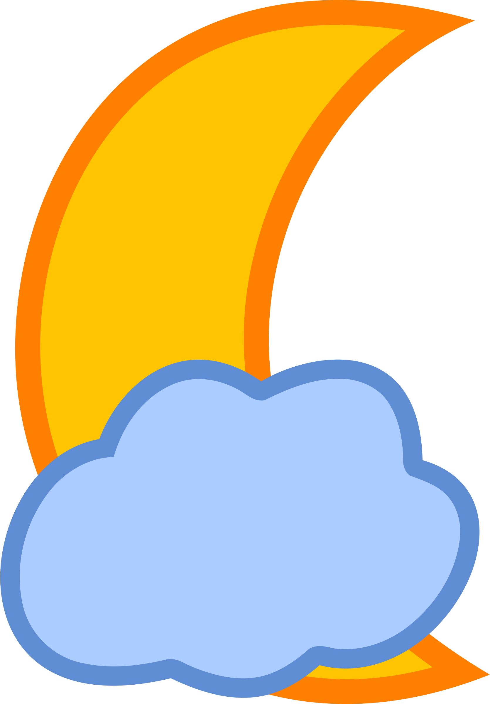 Cloud Covered Moon PNG icon