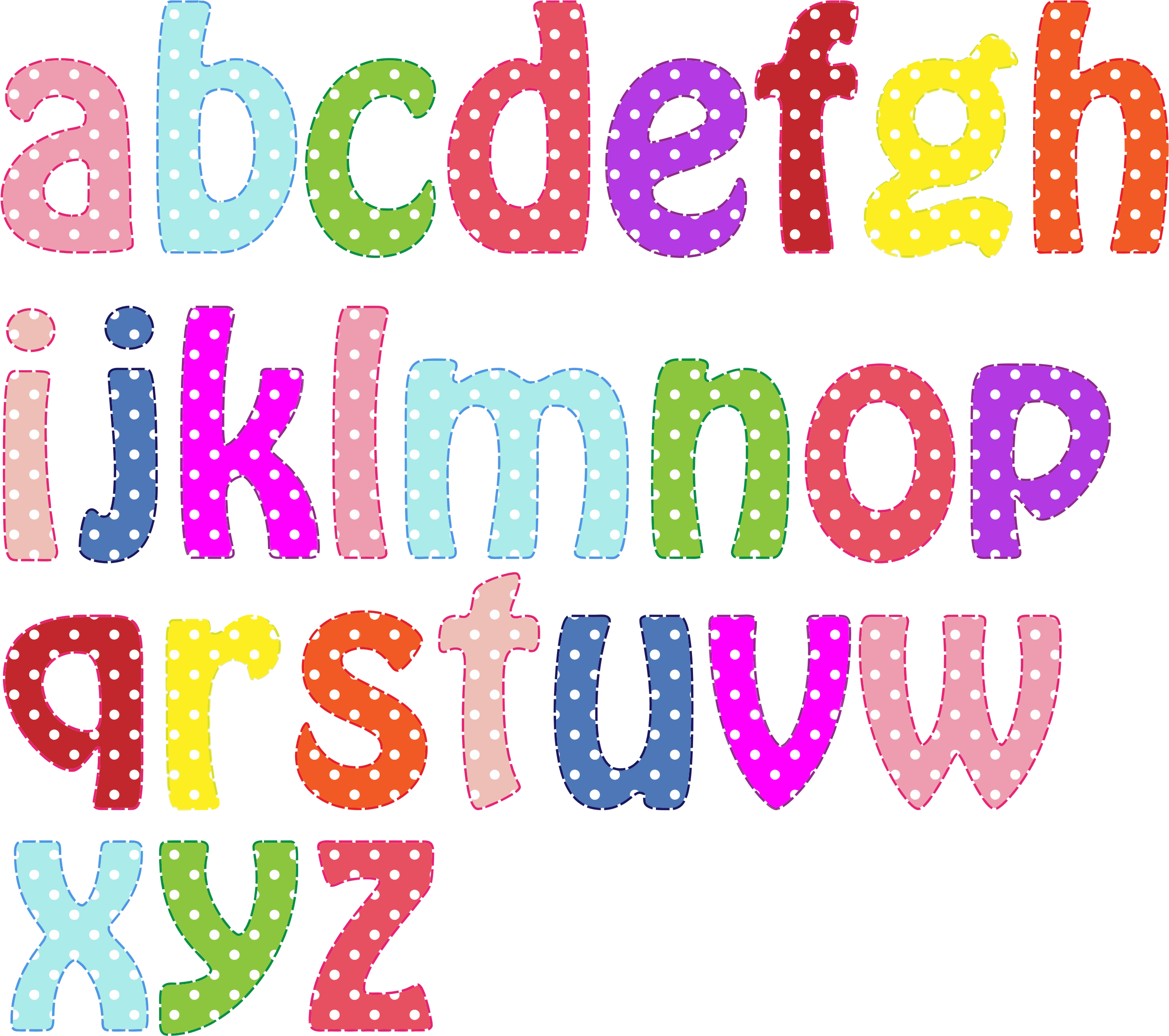 Colorful Alphabet Lowercase Clip arts