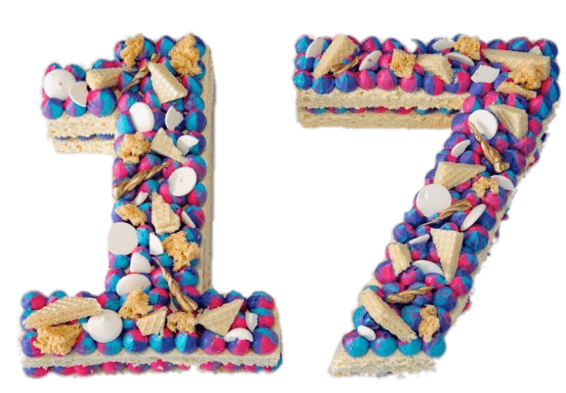 Colourful Number 17 Cake SVG Clip arts