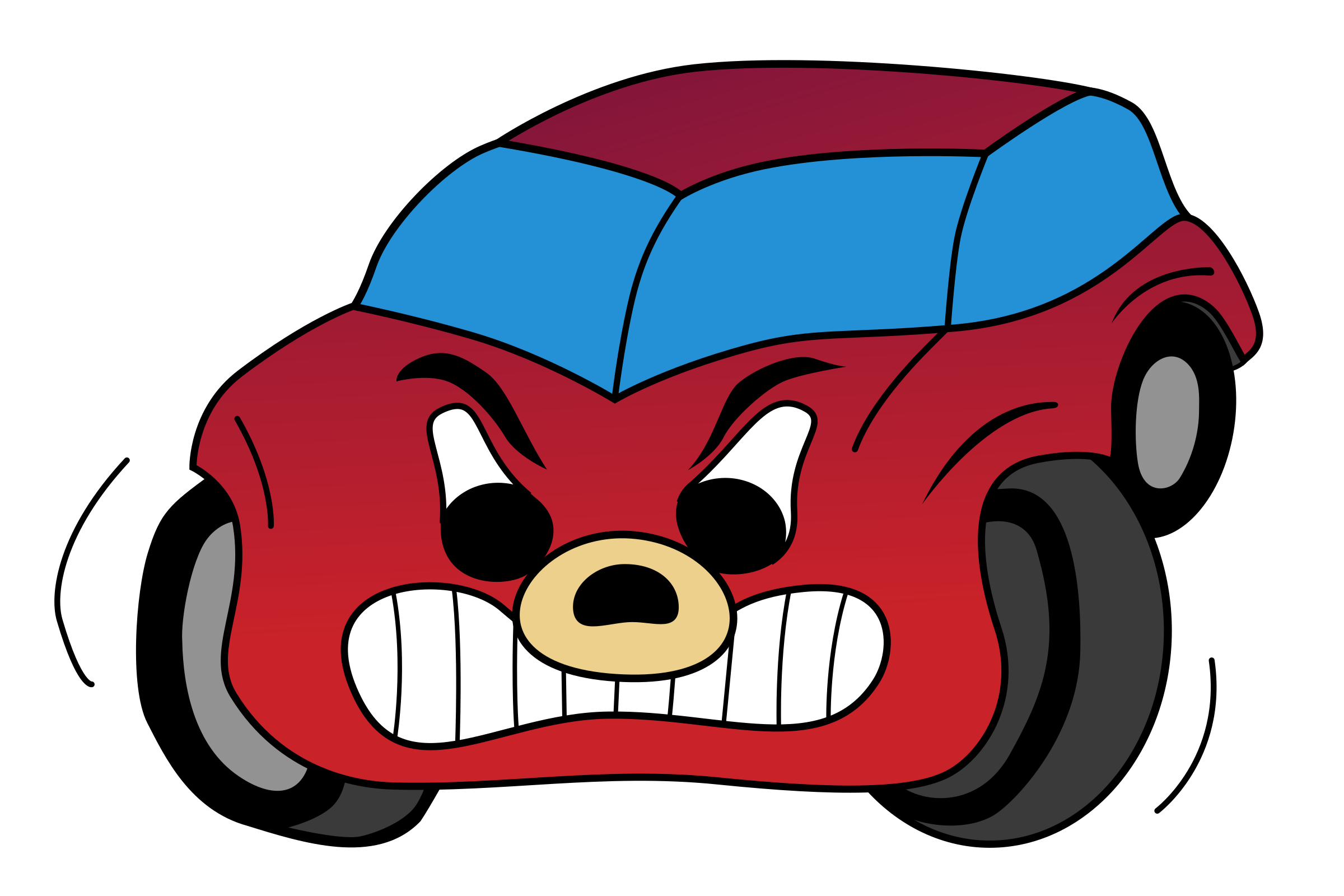 Comic Red Angry Car Clip arts