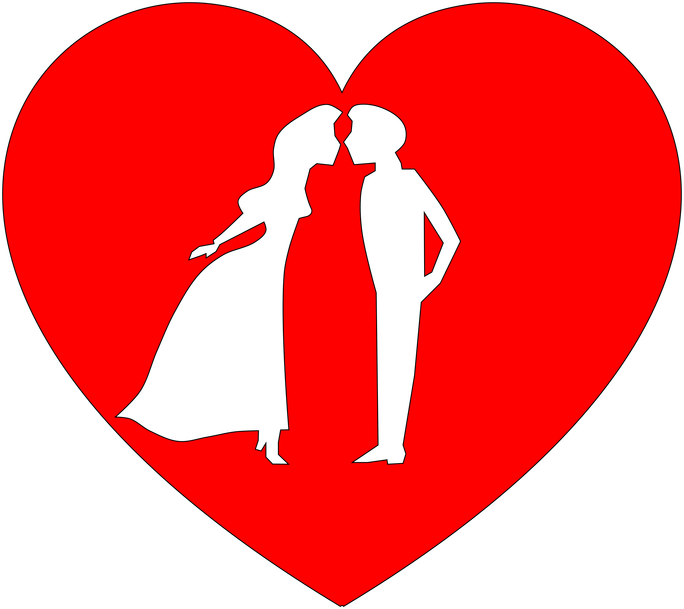 Couple in Heart SVG Clip arts