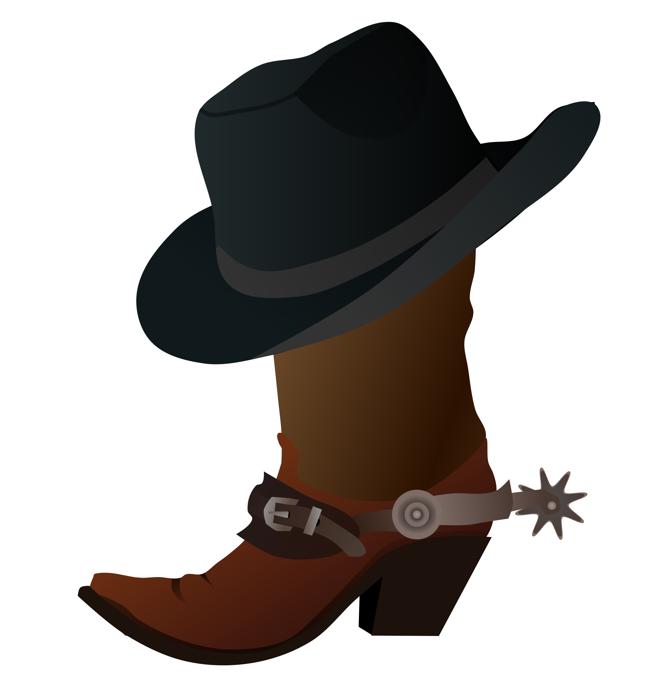 Cowboy Boot and Hat SVG Clip arts