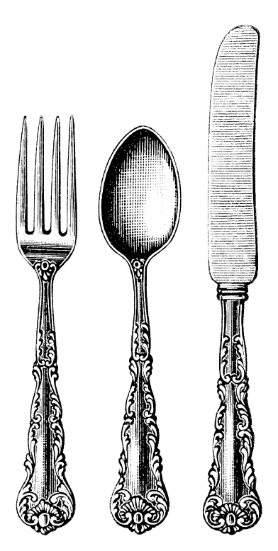 Cutlery Trio Vintage Clip arts