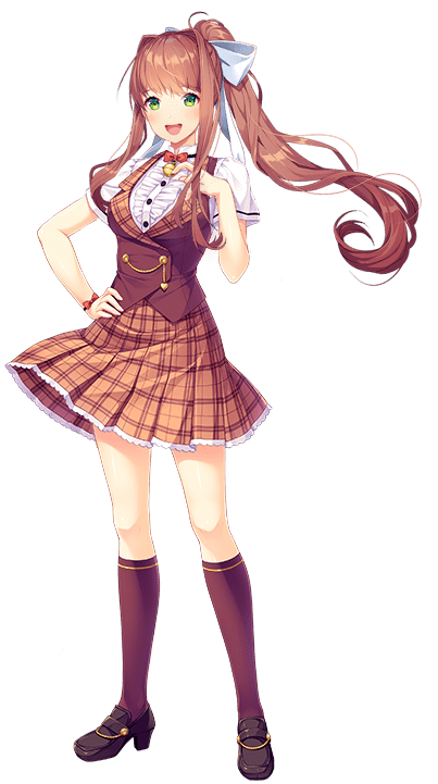 Doki Doki Literature Club Monika With Checked Skirt SVG Clip arts