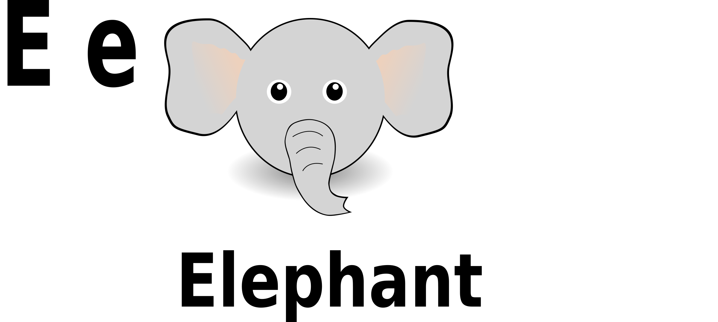 E for Elephant SVG Clip arts