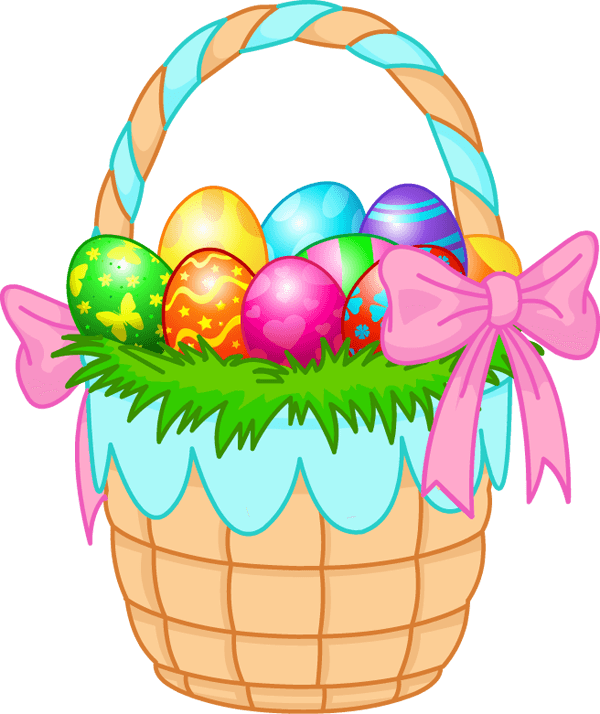 Easter Basket Eggs Pink Ribbon PNG images