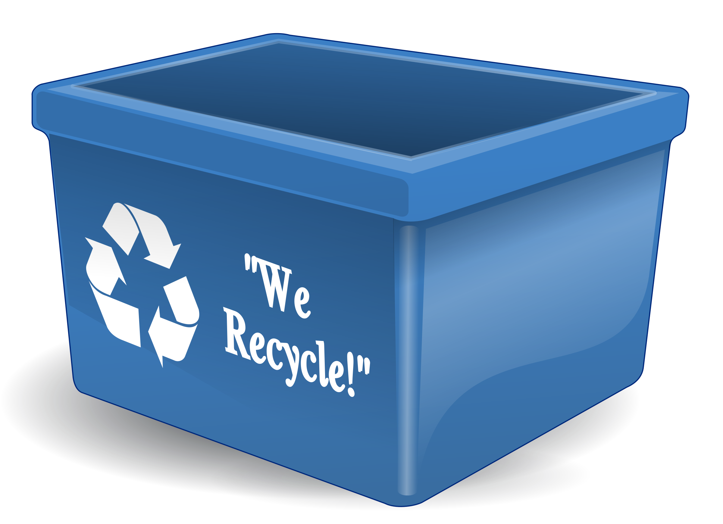 Empty recycling box - with words PNG icon