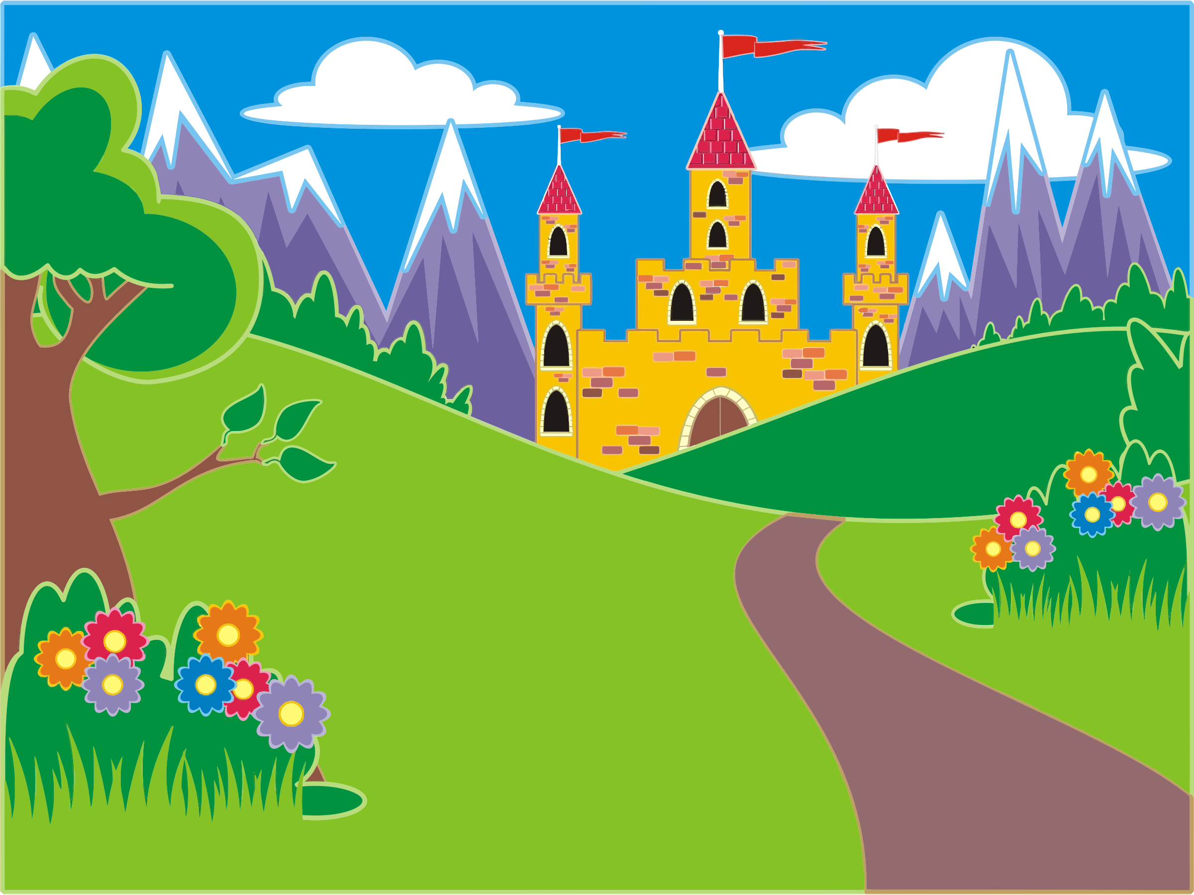 Fairytale Fantasy Castle Landscape Clip arts