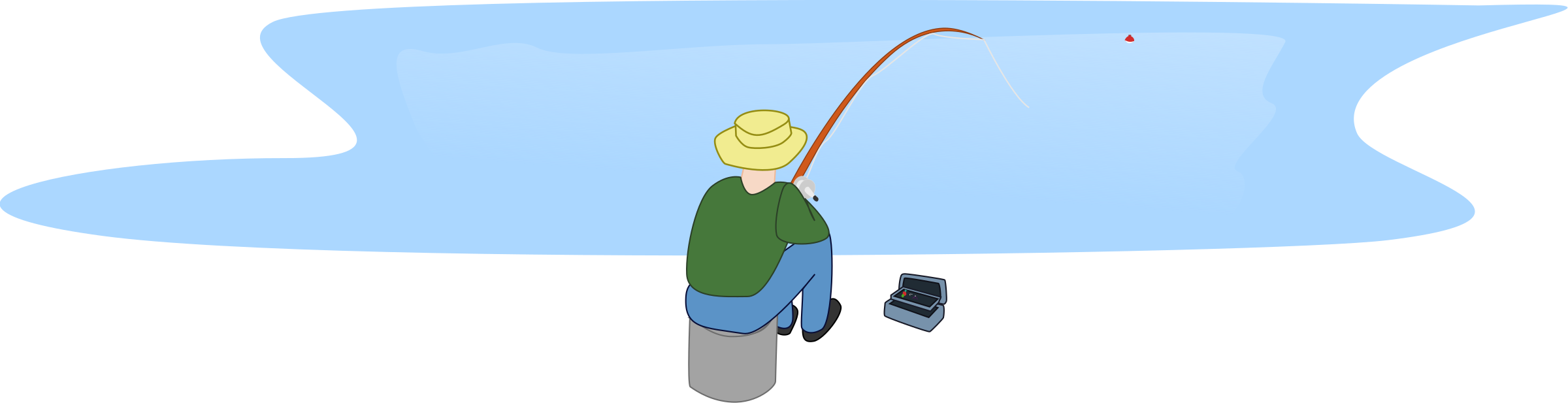 Fisherman fishing sitting by a lake SVG Clip arts