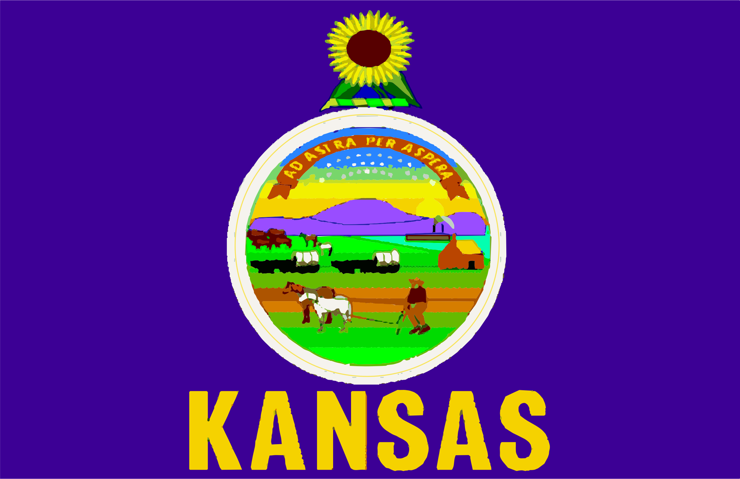 Flag of State of Kansas SVG Clip arts