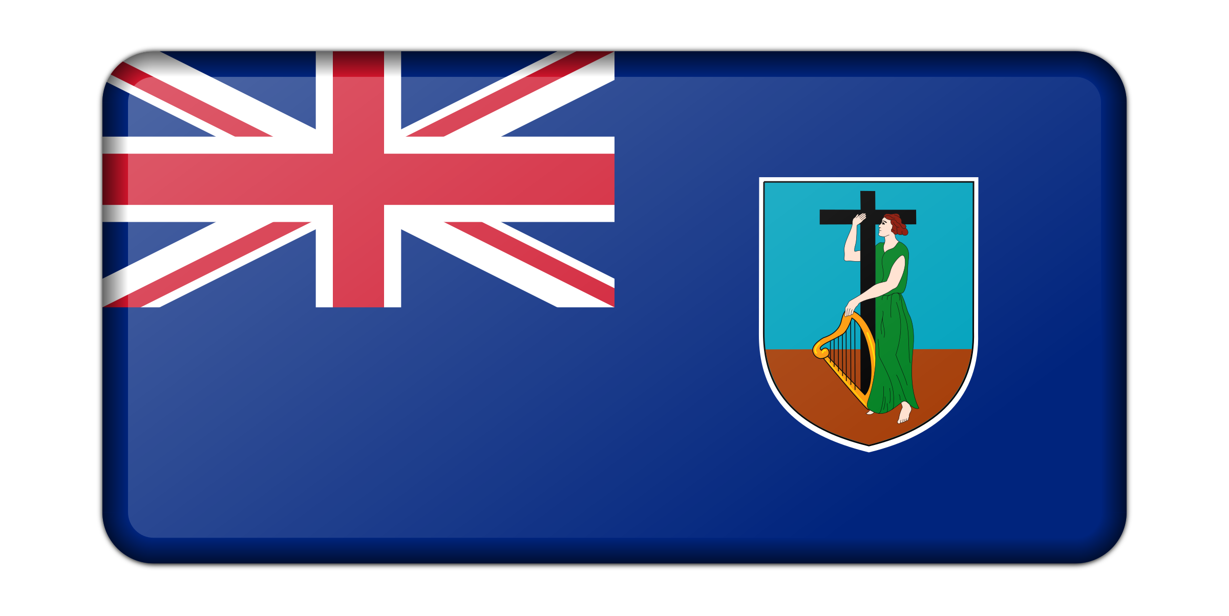 Flag of the Monserrat (bevelled) PNG icon