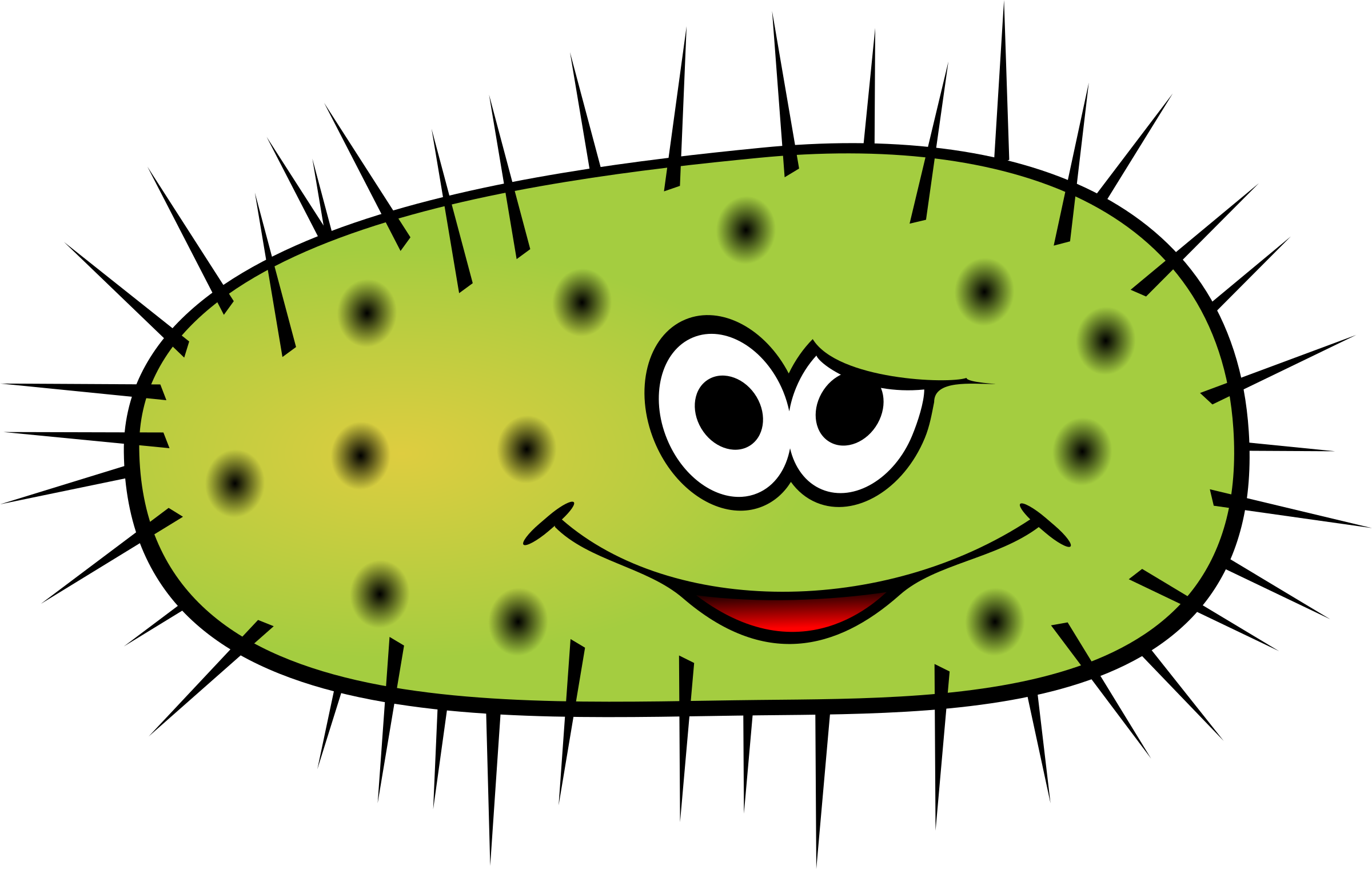 Funny green bactera Clip arts