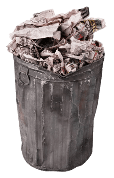 Garbage Can Full Of Paper PNG icon