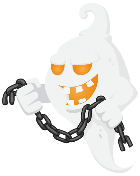 Ghost Holding Chain Halloween Clip arts