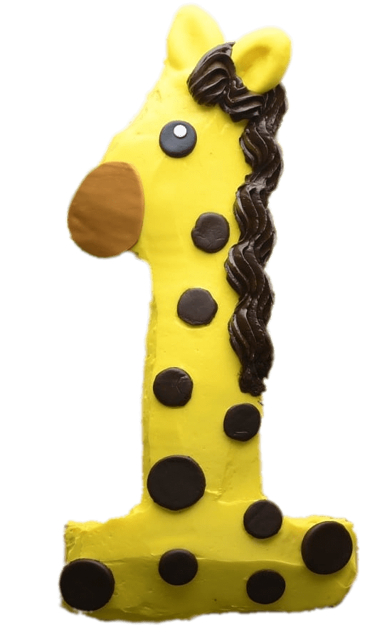 Giraffe Number 1 Cake PNG images