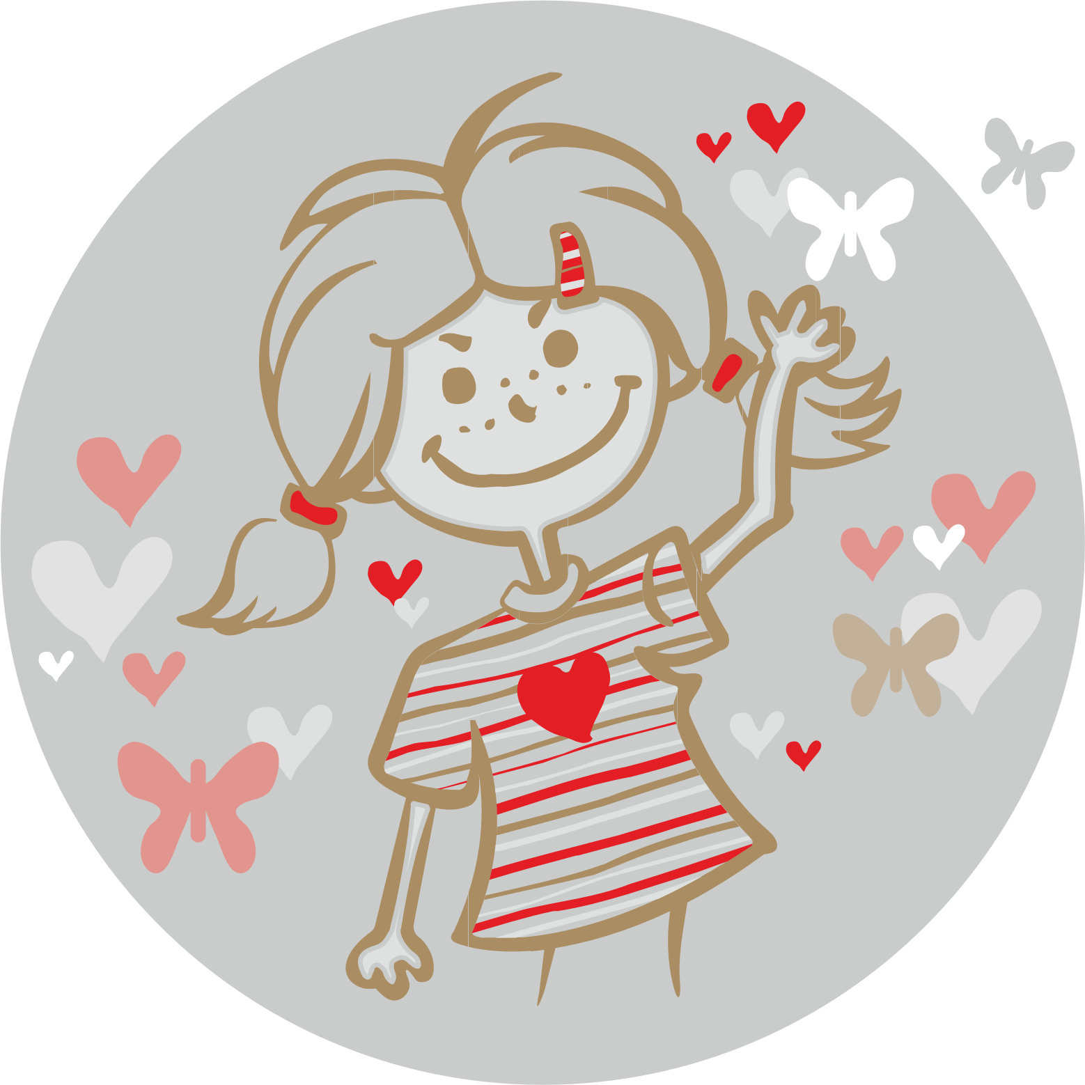 girl and flying hearts PNG icon