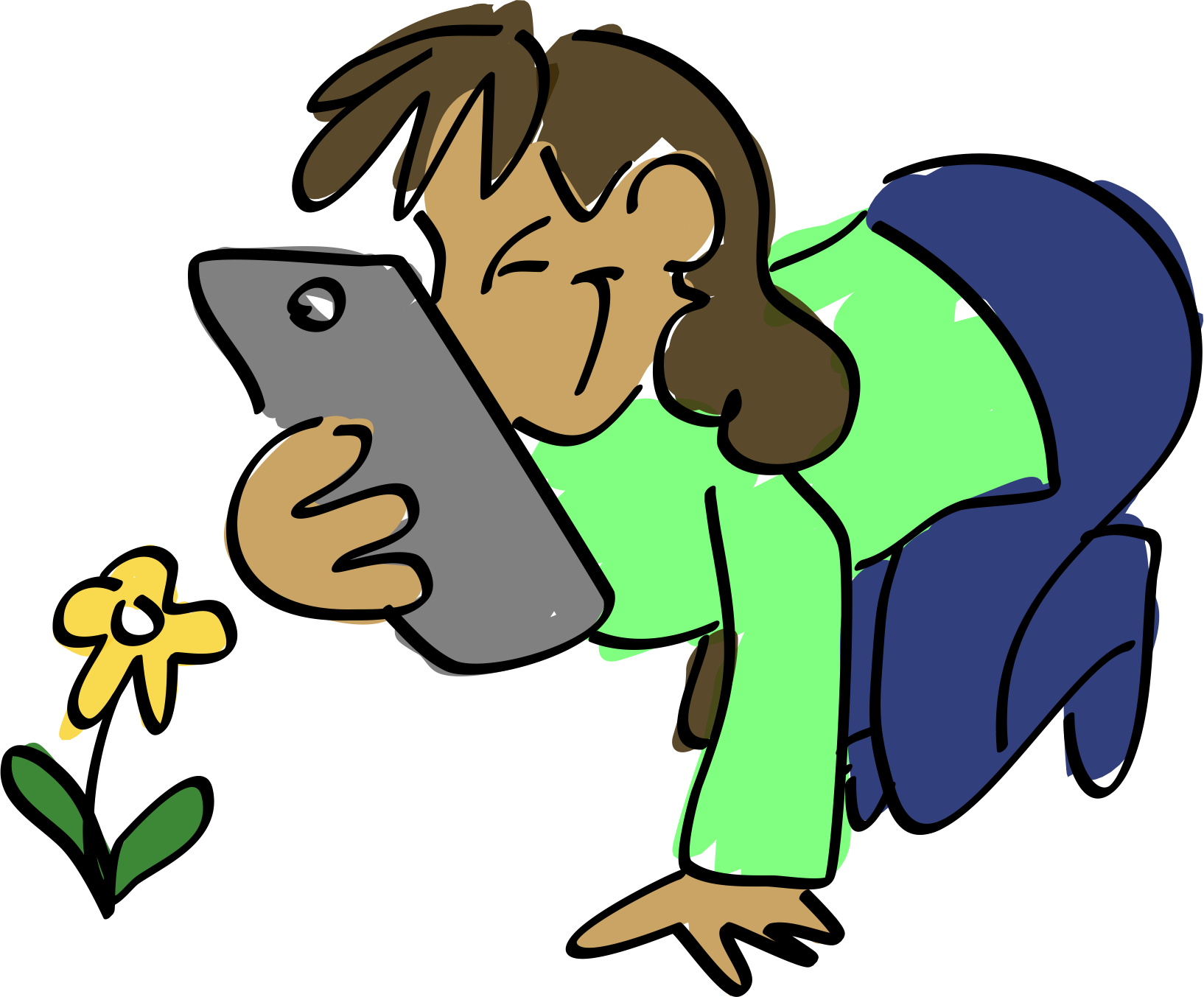 girl-phone-flower PNG icon