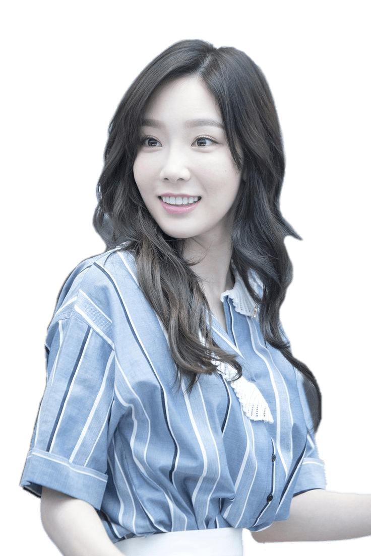 Girls Generation Taeyeon Blue Striped Shirt Clip arts