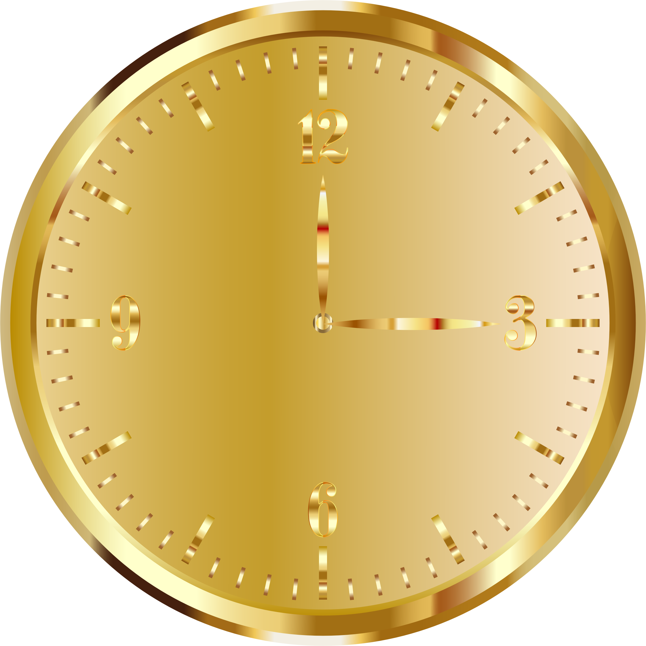 Gold clock PNG icon