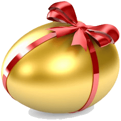 Gold Easter Egg With Ribbon Clip arts