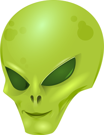 Green Alien Head PNG icon