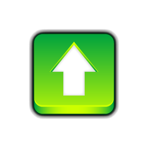 Green Arrow Upload Button In Square PNG images