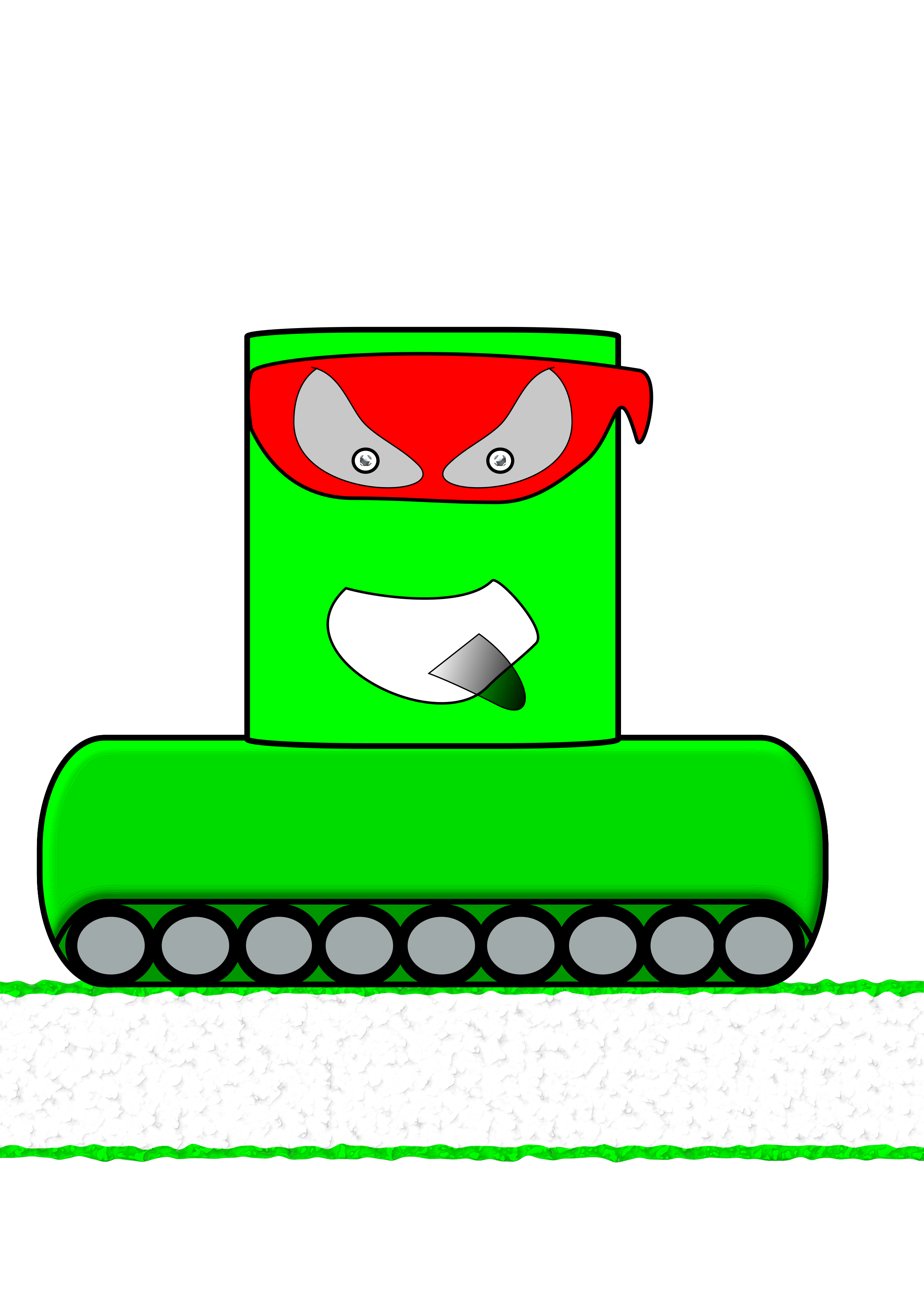 Green Canman Ninja with a continuous track PNG icon