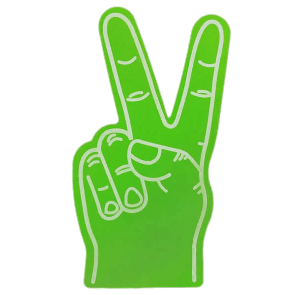 Green Foam Hand Peace Sign Clip arts