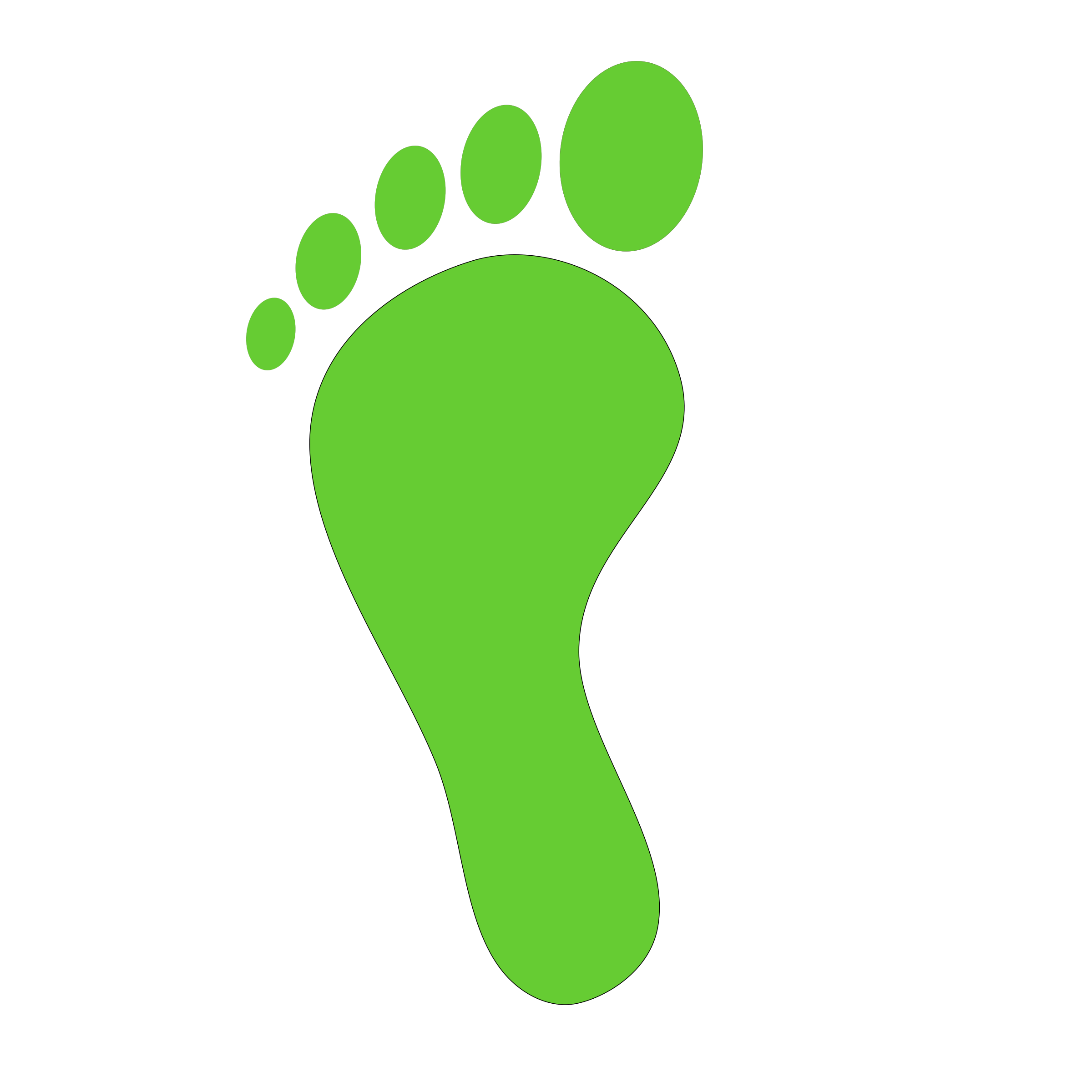 green foot print Clip arts