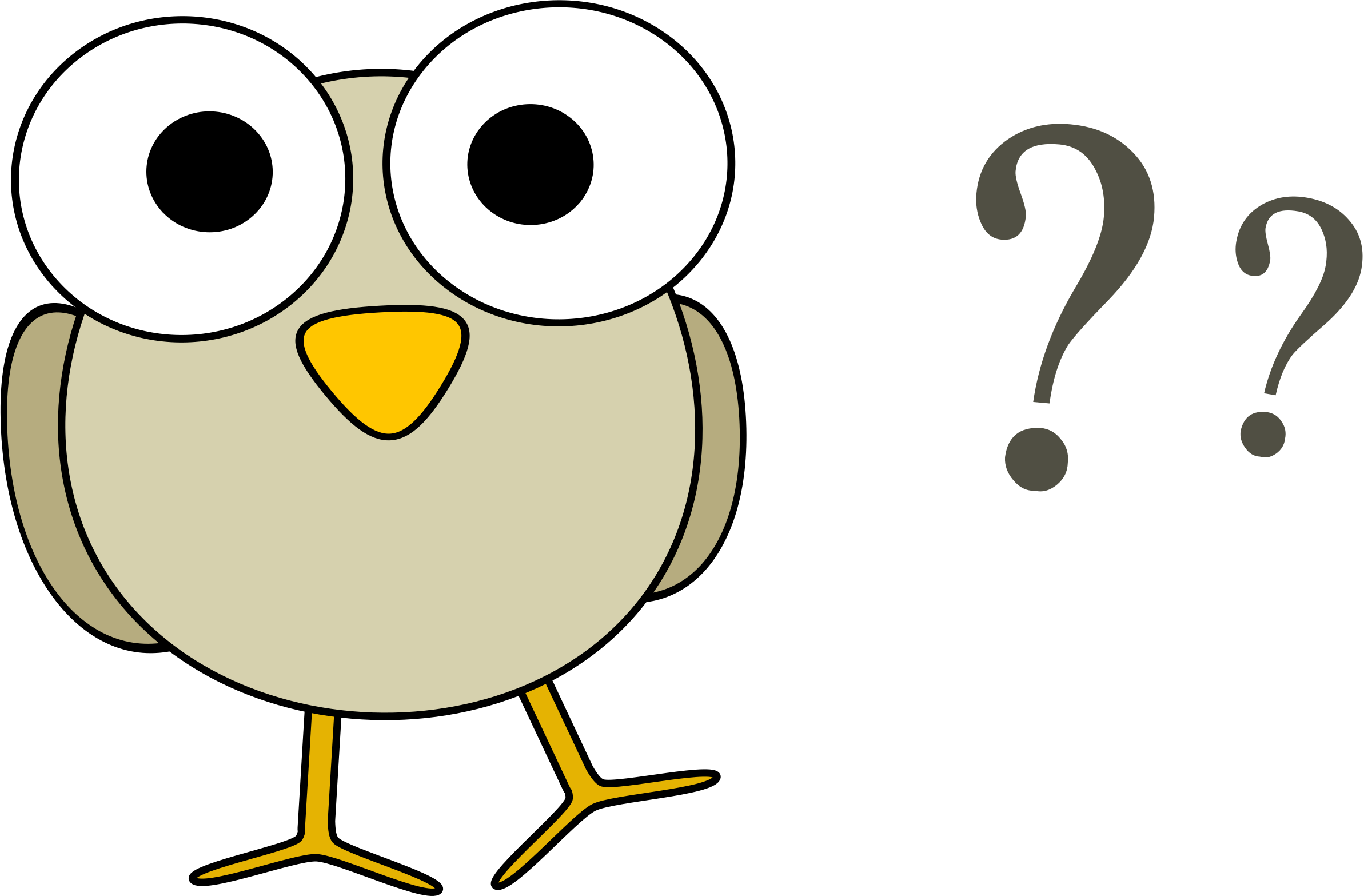 Grey bird with question marks PNG icon