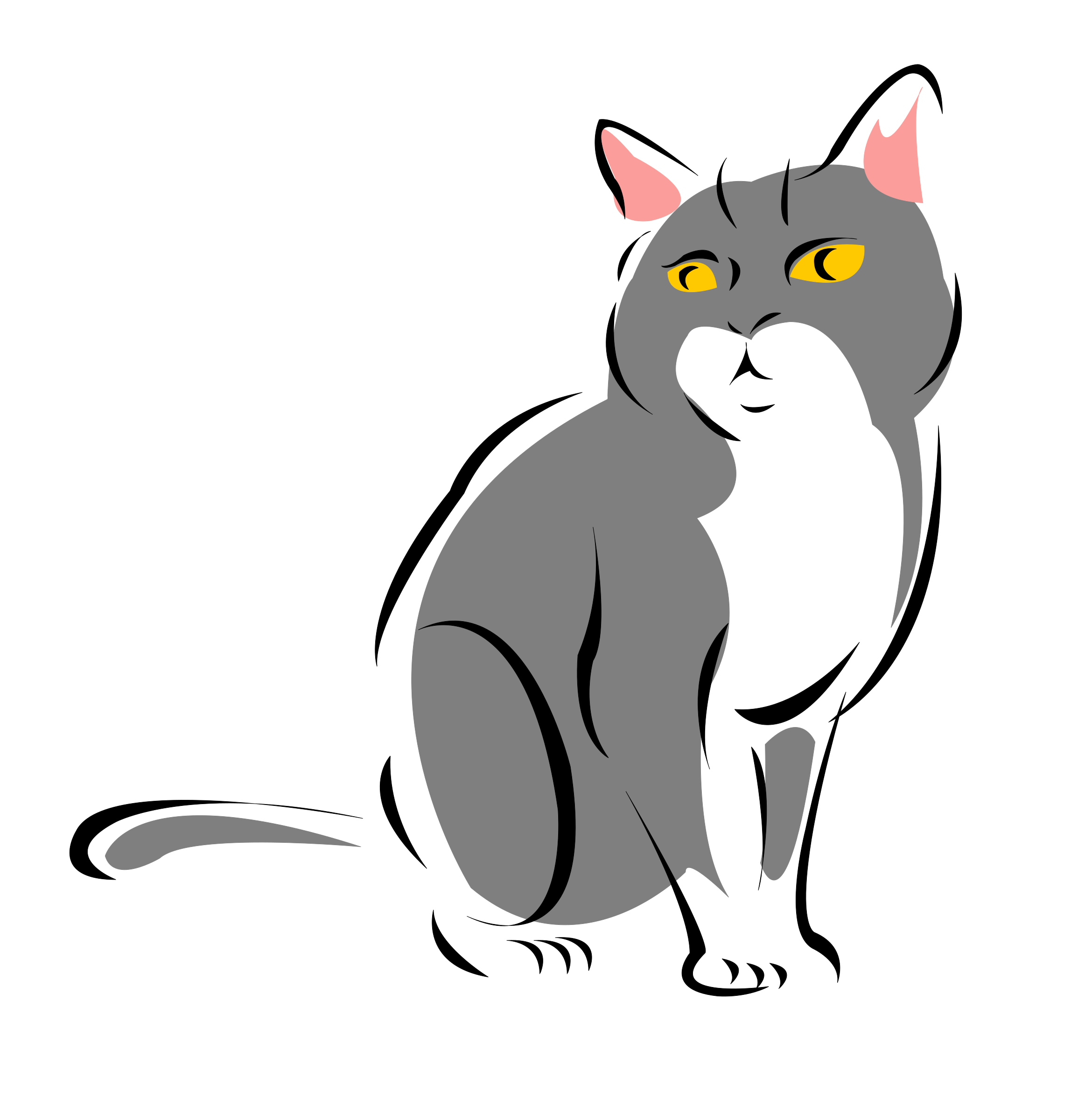 Grey cat SVG Clip arts