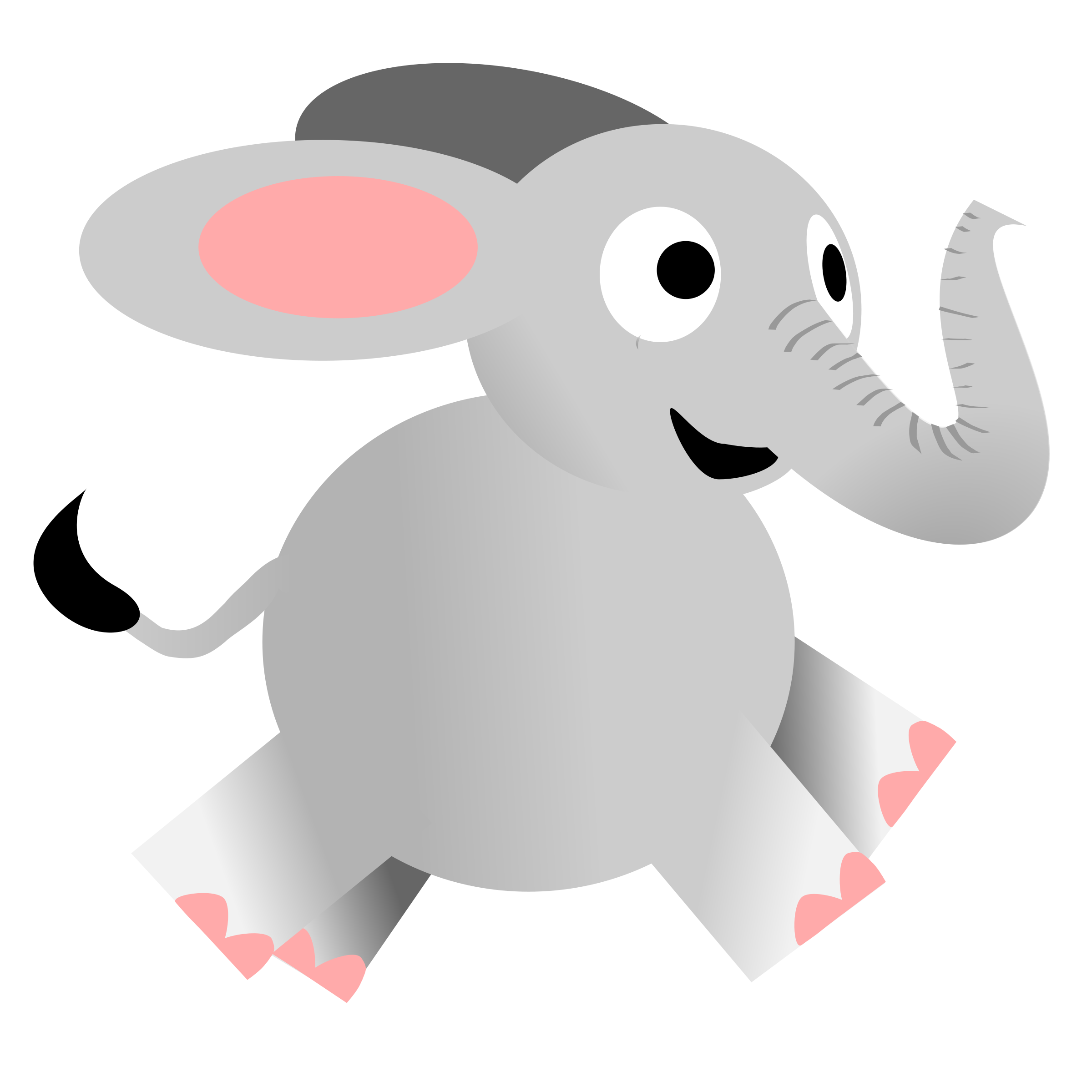 Happy Elephant Running SVG Clip arts