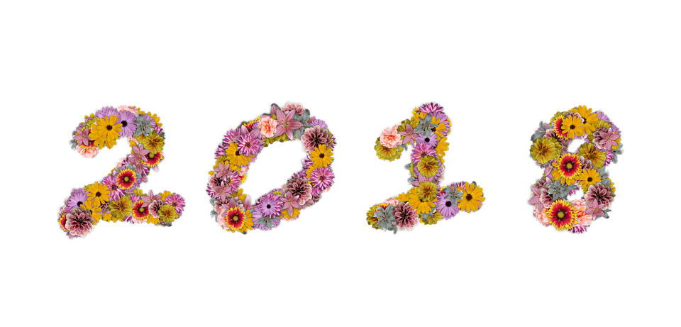 Happy New Year 2018 Flowers PNG images