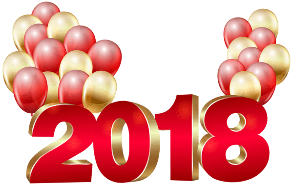 Happy New Year 2018 With Balloons PNG icon