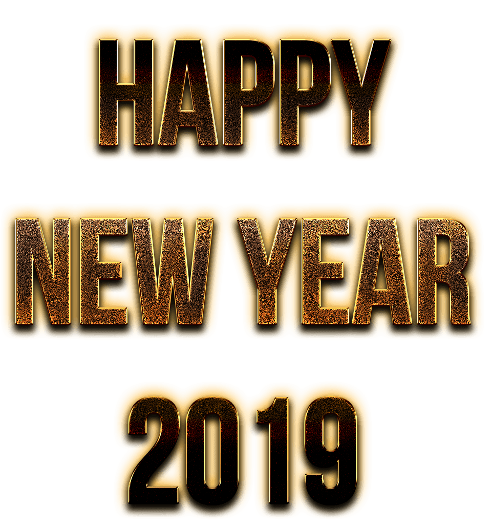 Happy New Year 2019 Golden Letters SVG Clip arts